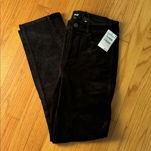 PAIGE Dark Velour Skinny Jean Trousers